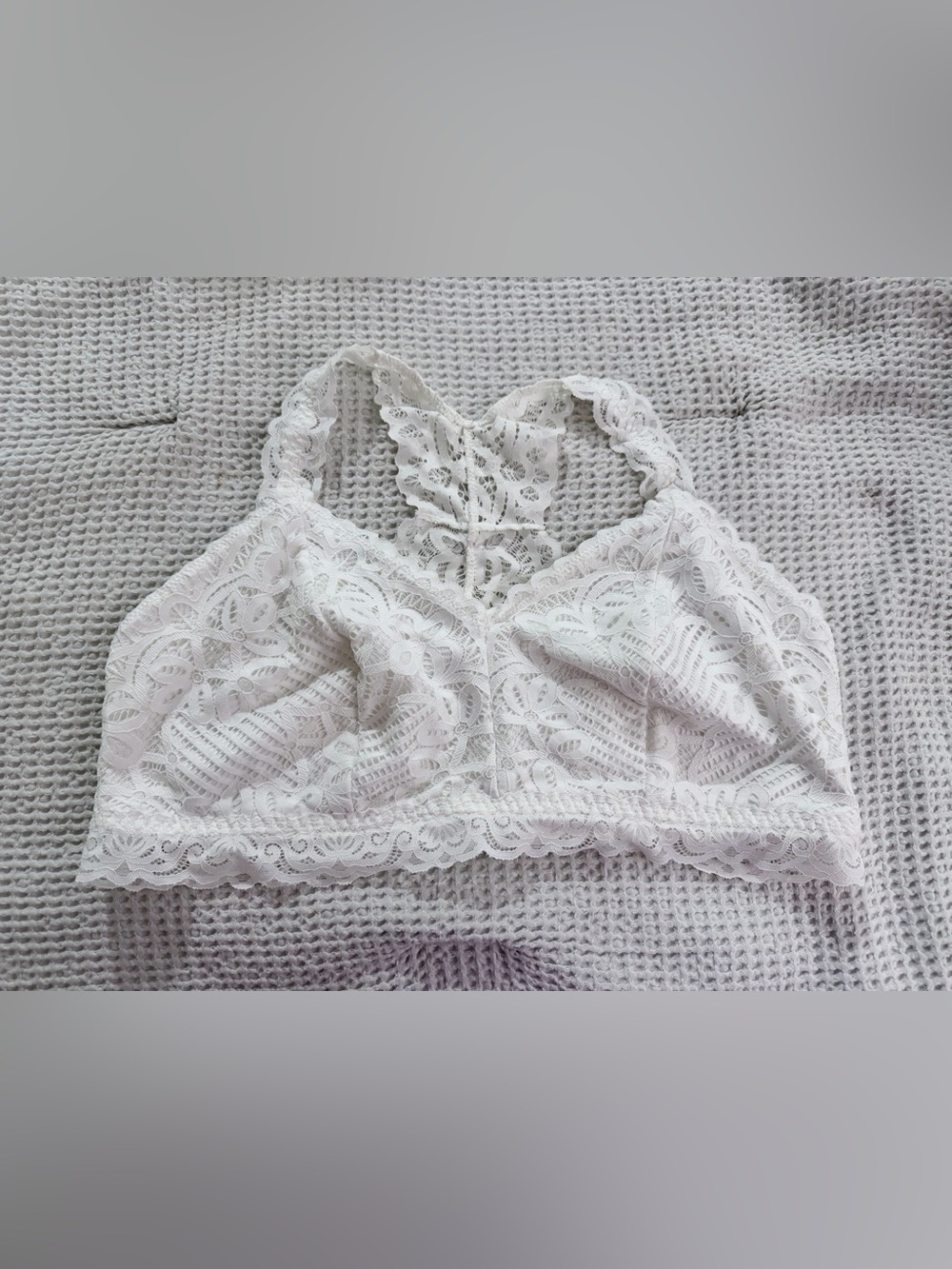 Maurices | White Lace Racerback Bralette | 1X